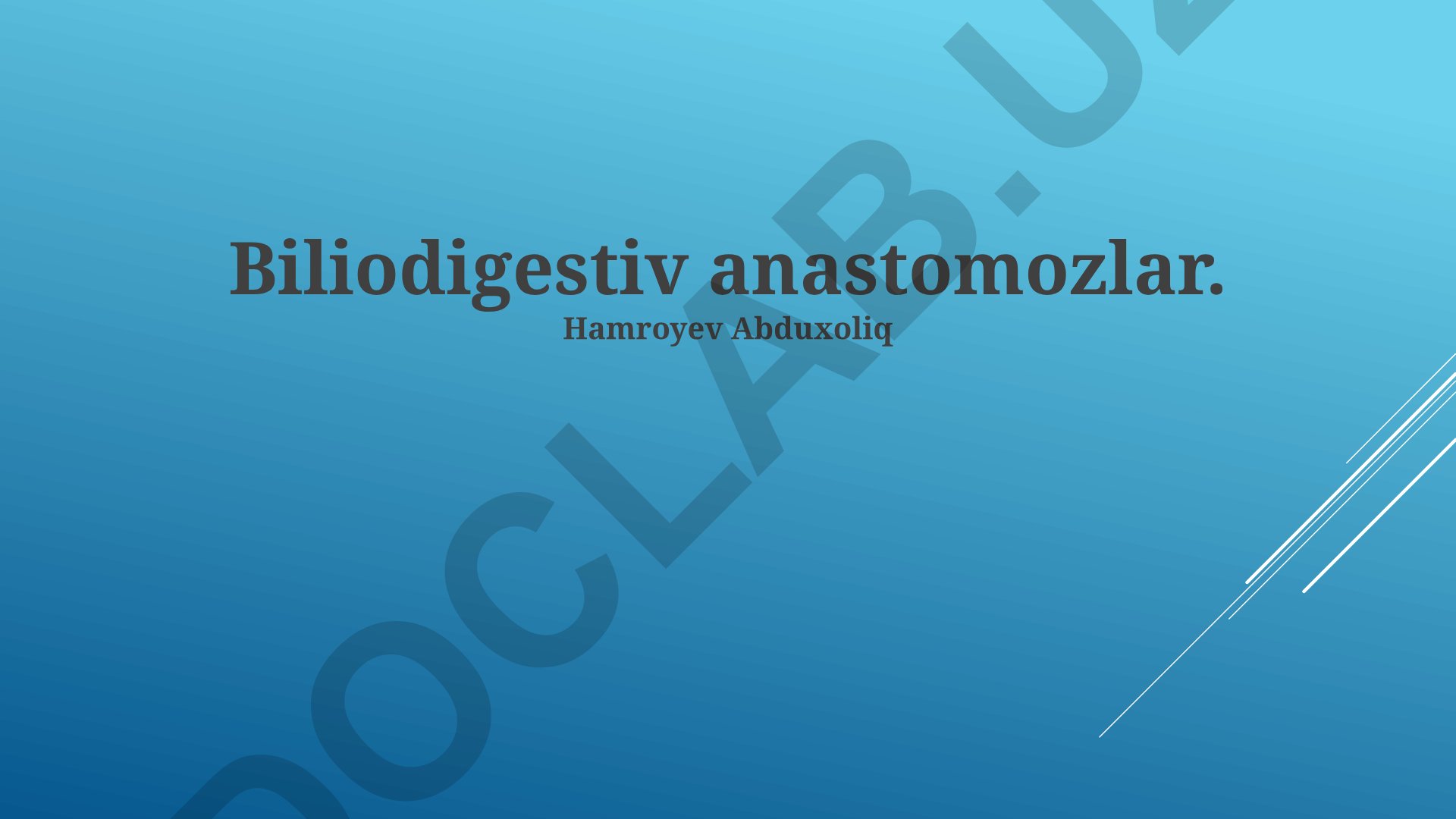 Biliodigestiv anastomozlar: turlari, asoratlar va oldini olish