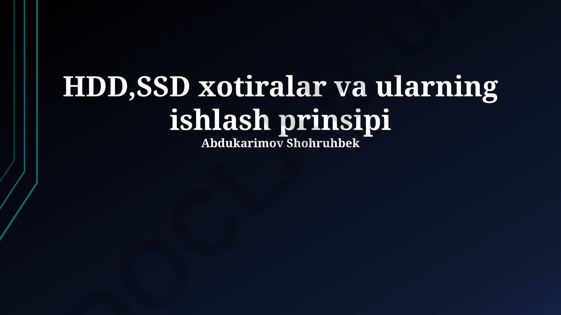 HDD va SSD xotiralarining ishlash prinsiplari va taqqoslashi