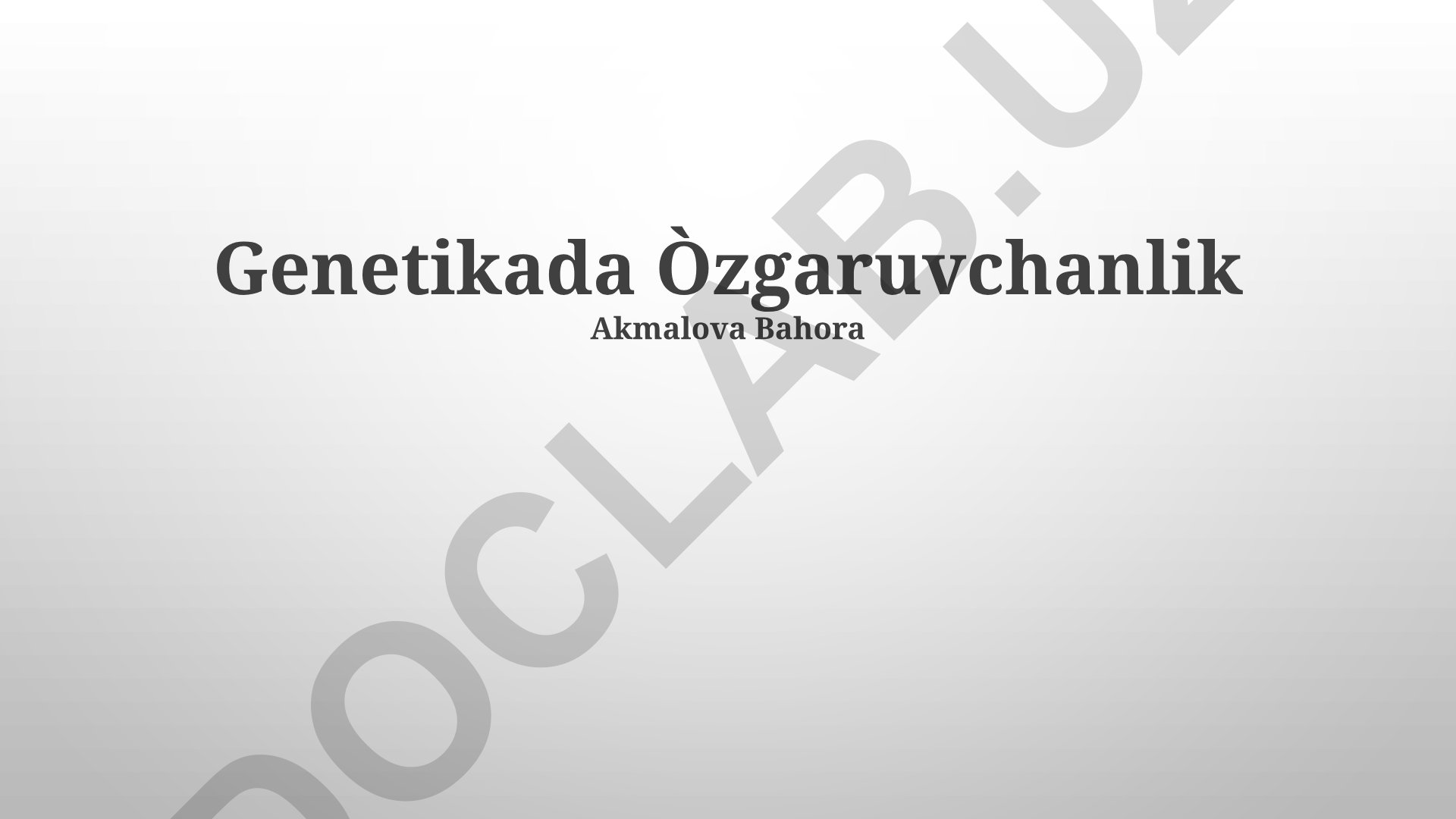 Genetikada o'zgaruvchanlik