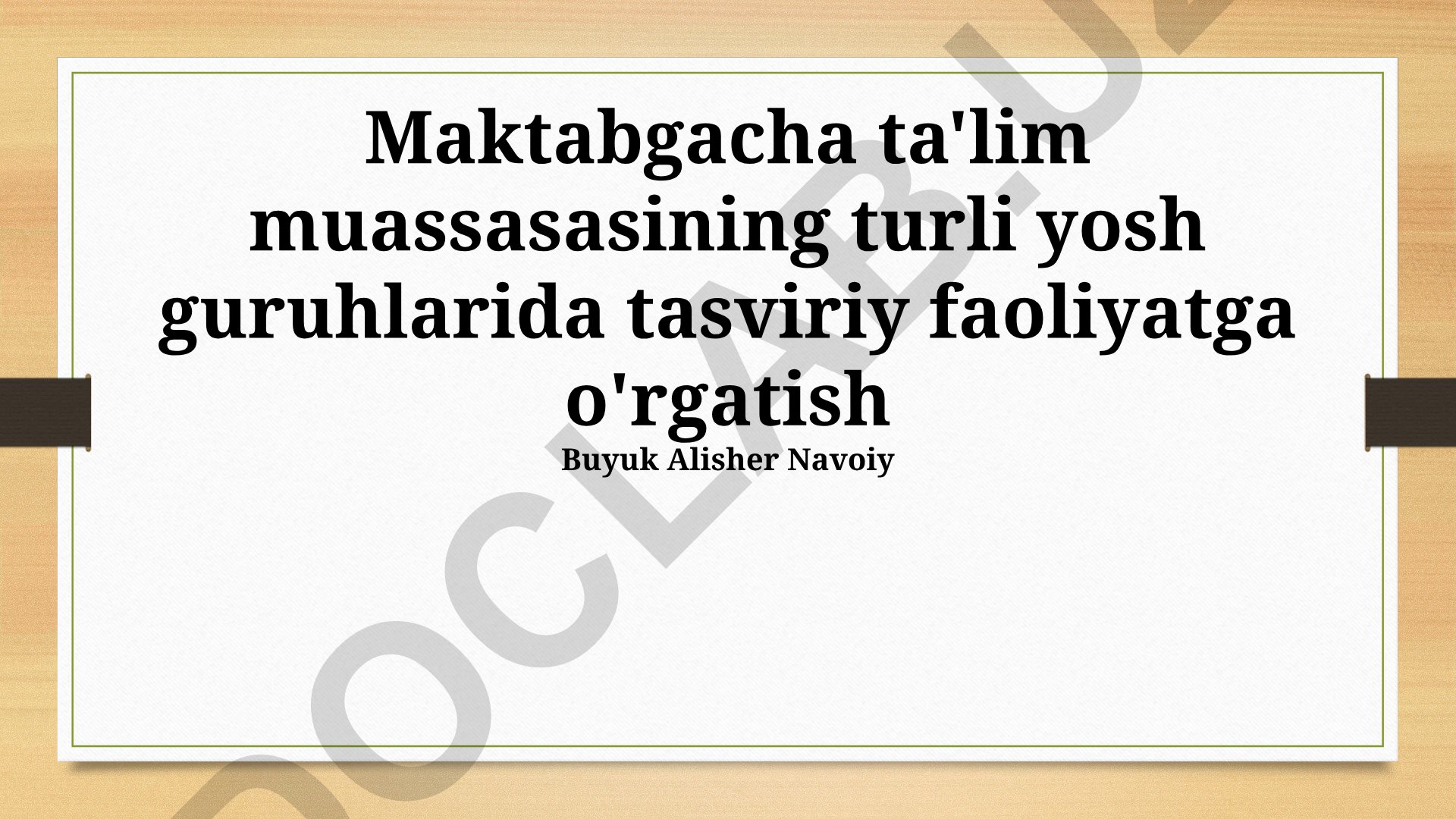 Maktabgacha ta'limda tasviriy faoliyatga o'rgatish