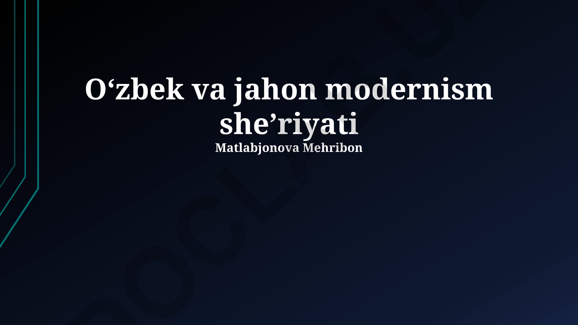 O'zbek va jahon modernism she'riyati
