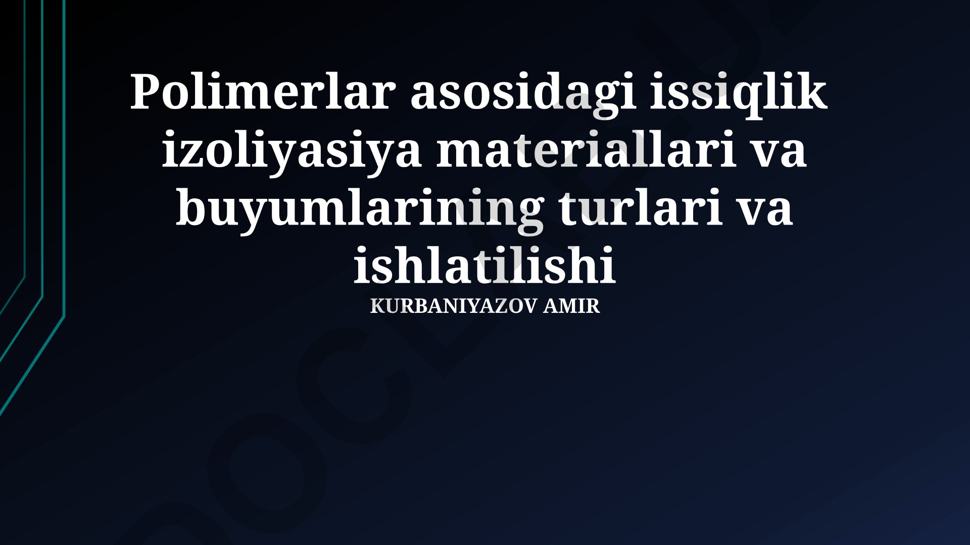 Polimerlar asosidagi issiqlik izoliyasiya materiallari va buyumlarining turlari va ishlatilishi