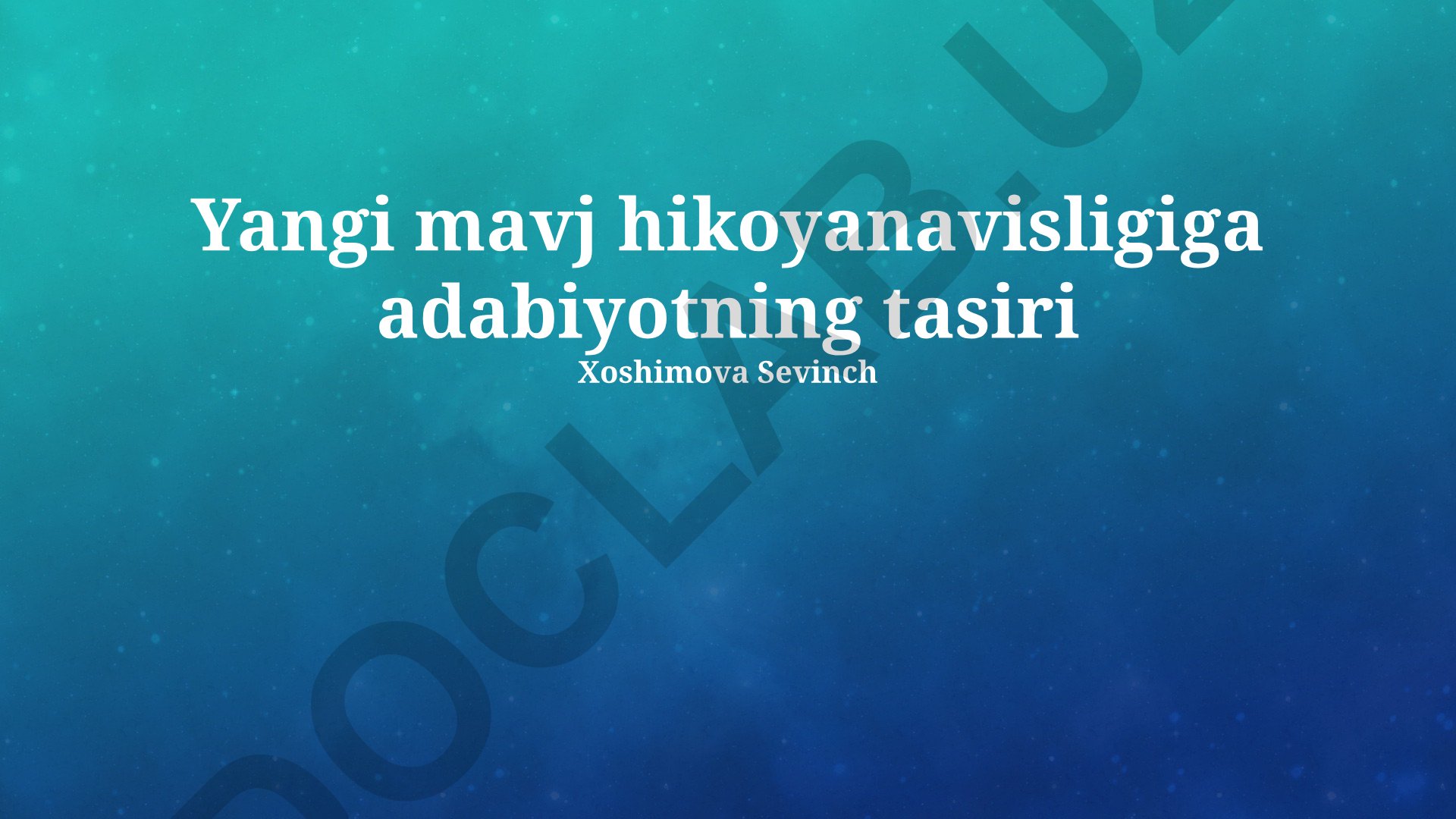 Yangi mavj hikoyanavisligiga adabiyotning tasiri
