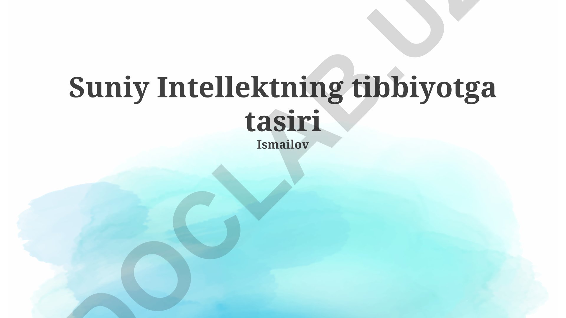 Sun'iy intellektning tibbiyotga ta'siri