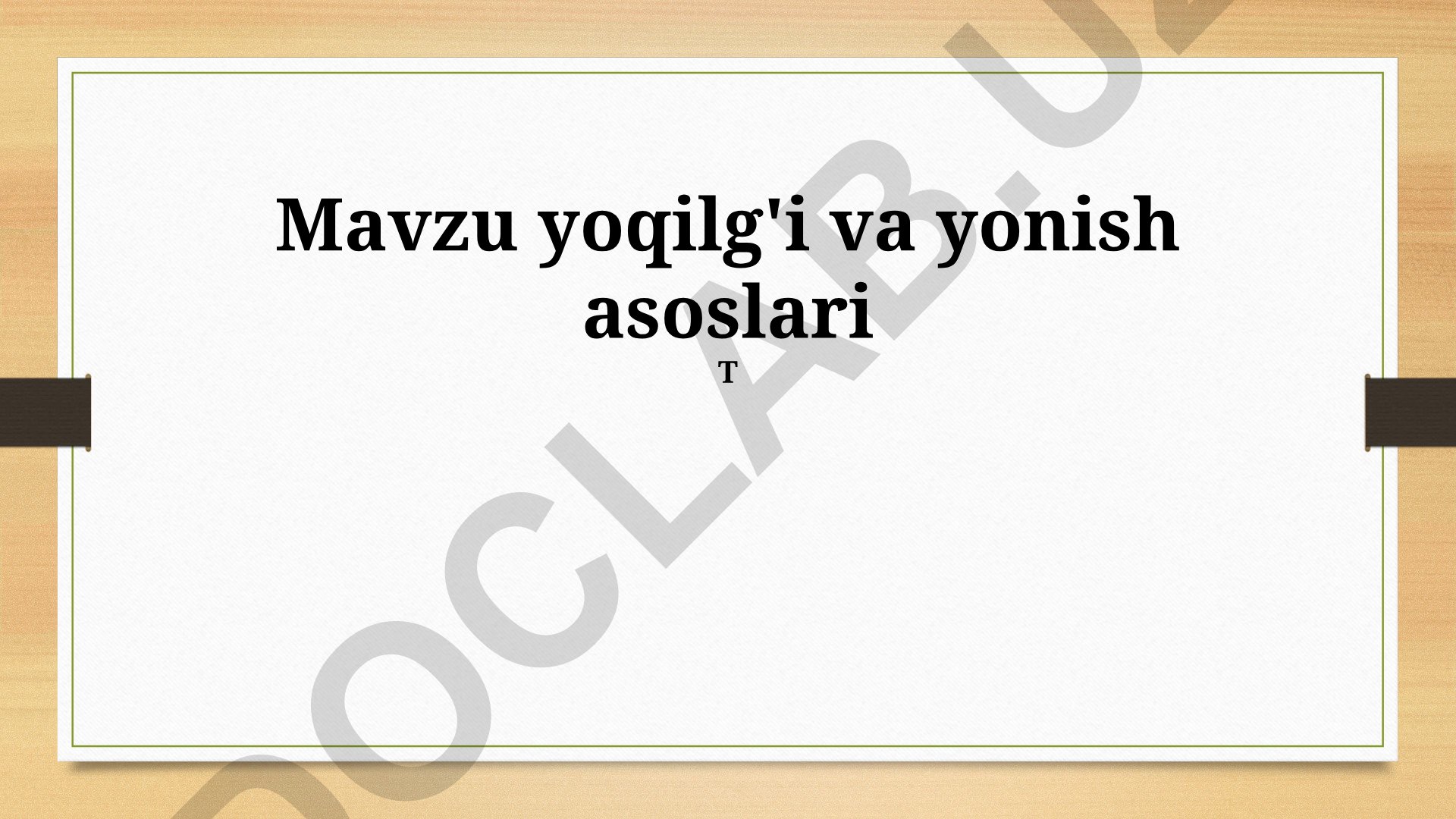 Yoqilg'i va yonish asoslari