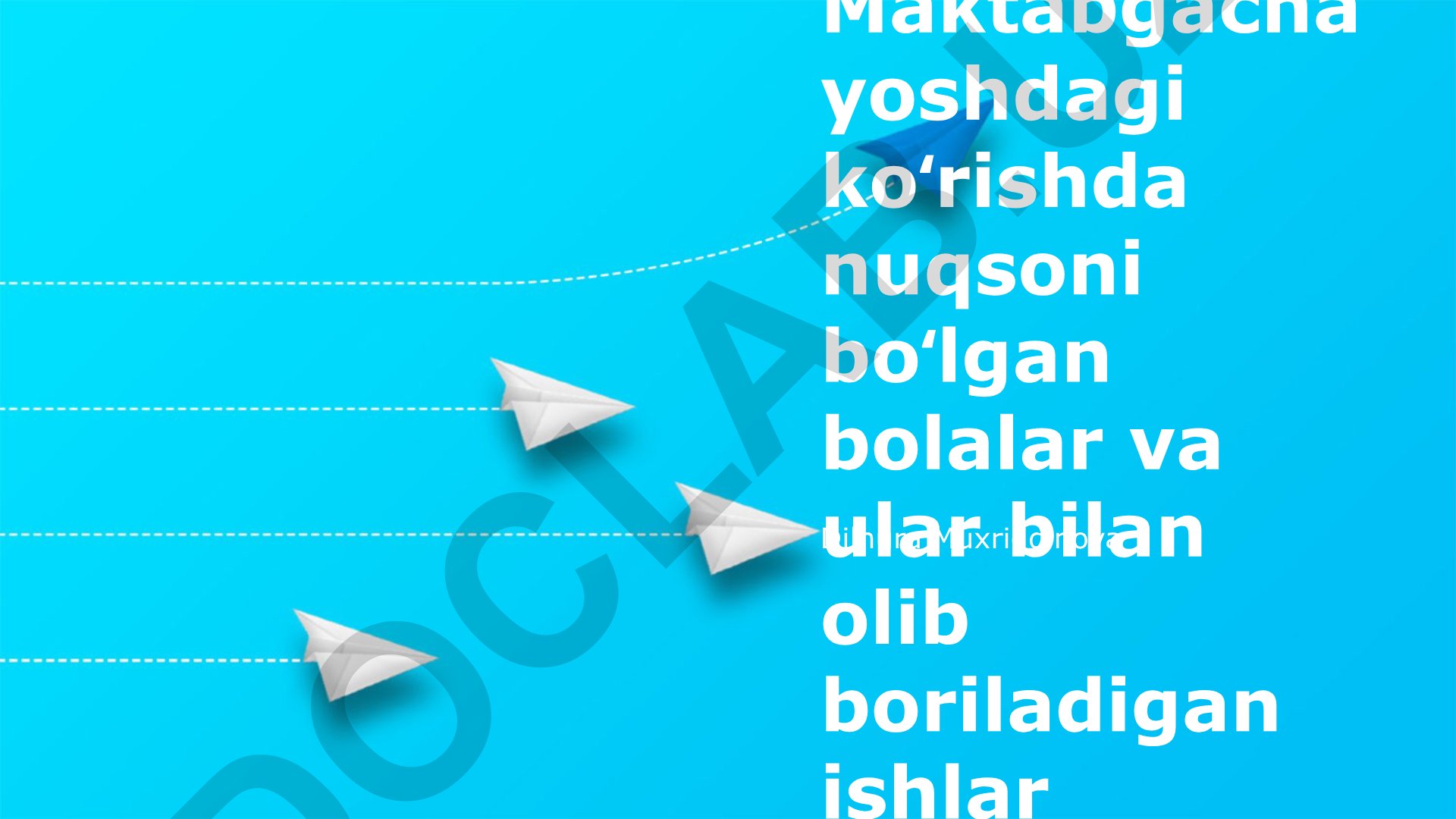 Ko'rish qobiliyati zaif bo'lgan maktabgacha yoshdagi bolalar va ular bilan olib boriladigan ishlar