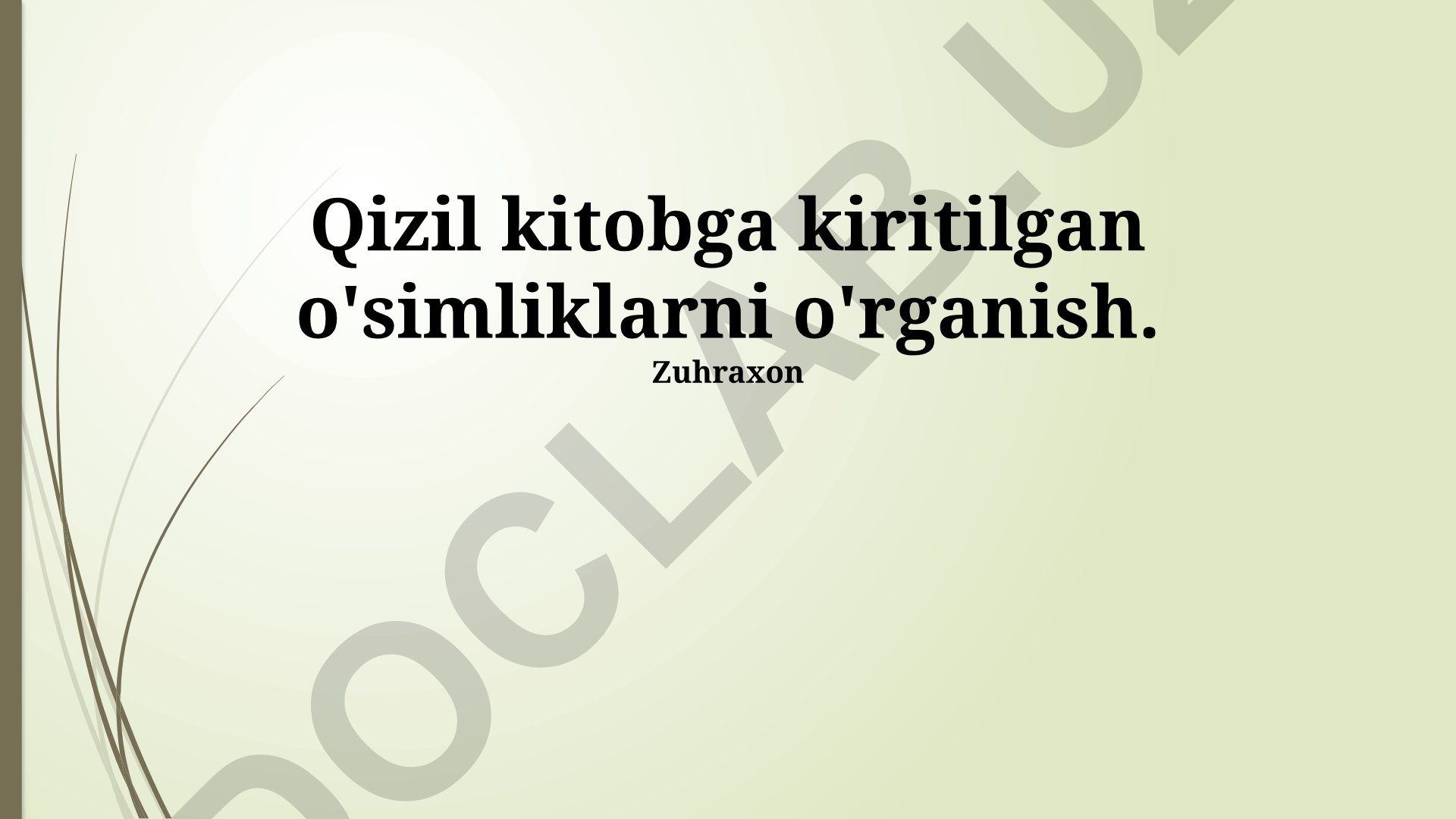 Qizil Kitobga kiritilgan o'simliklarni o'rganish va muhofaza qilish