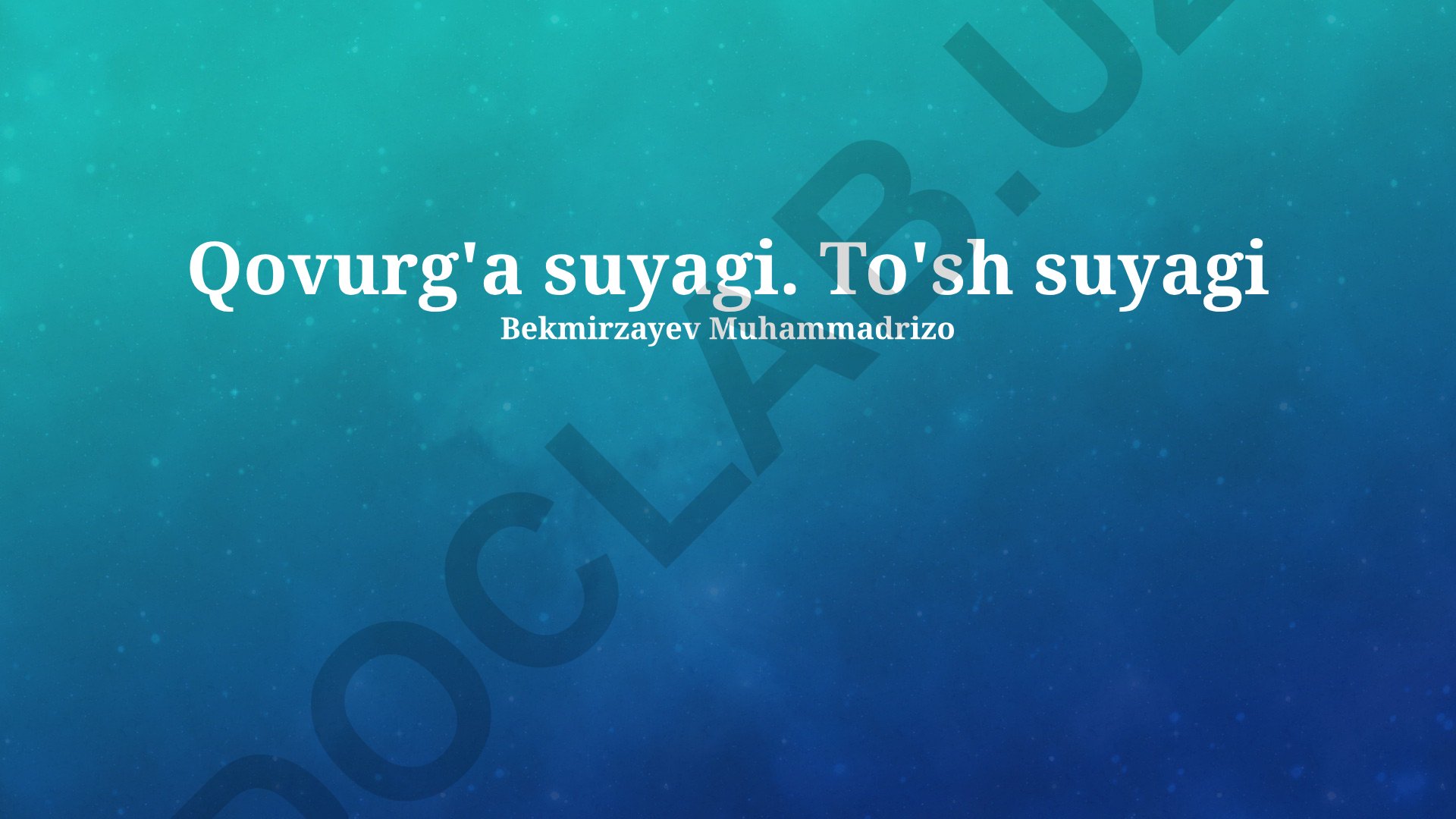 Qovurg'a va to'sh suyagi anatomiyasi va klinik ahamiyati