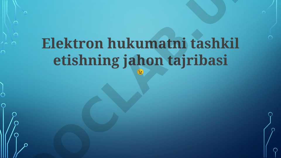 Elektron hukumatni tashkil etishning jahon tajribasi