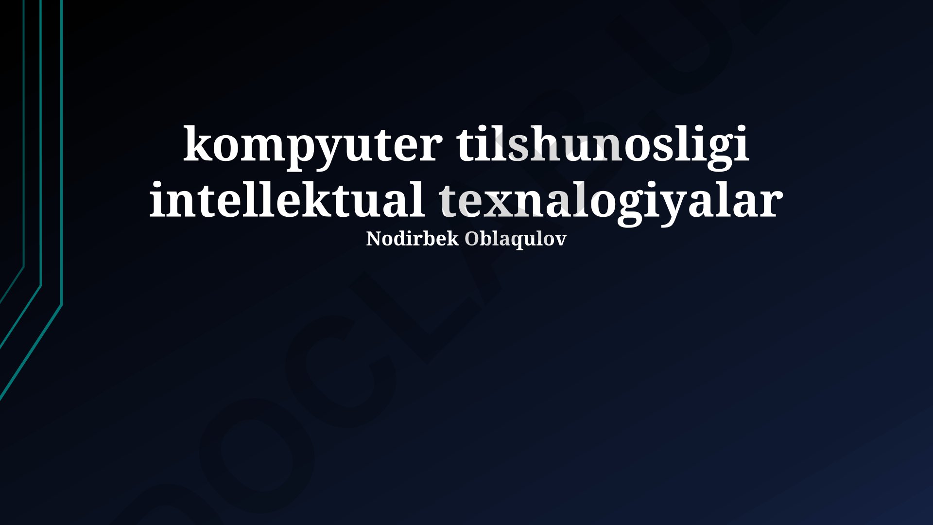Katta ma'lumotlar, sun'iy intellekt va mashinaviy o'rganish texnologiyalari