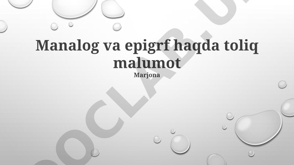 Monolog va epigraf haqida to'liq ma'lumot