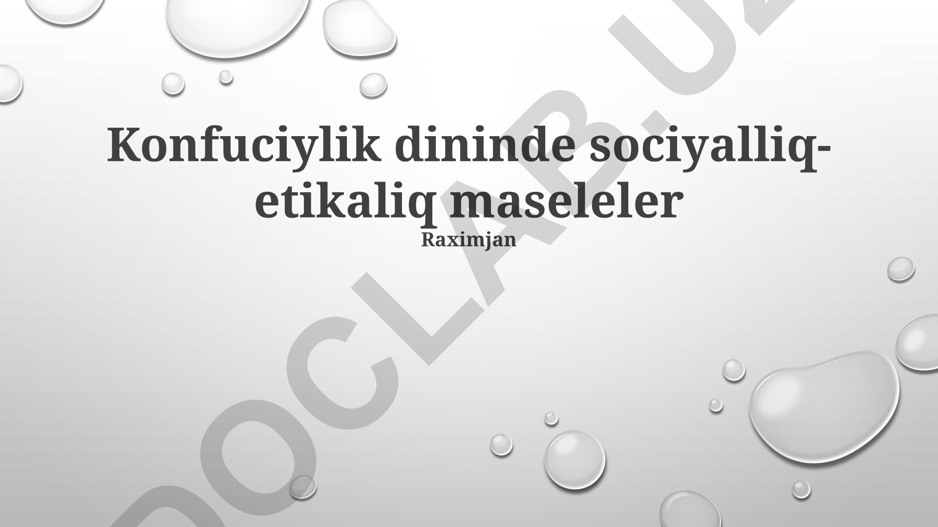 Konfutsiylik dinida ijtimoiy-axloqiy masalalar
