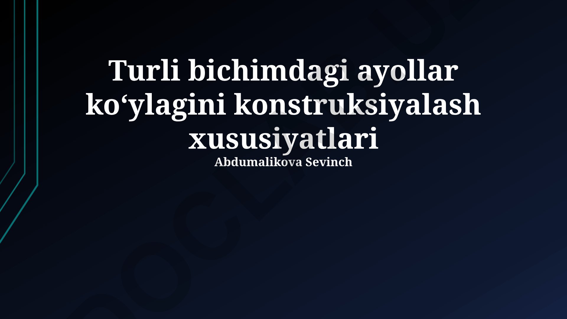 Turli bichimdagi ayollar ko‘ylagini konstruksiyalash xususiyatlari