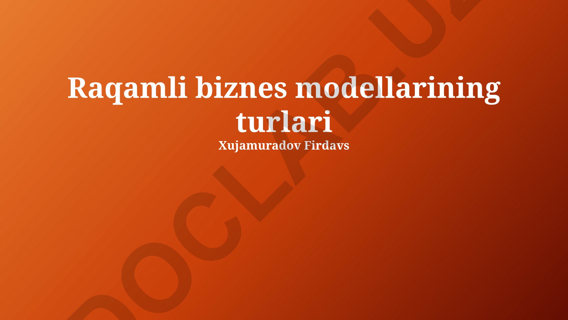 Raqamli biznes modellarining turlari