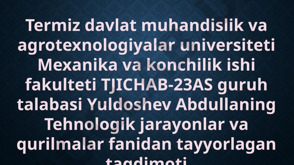 Suyuqliklarni uzatish