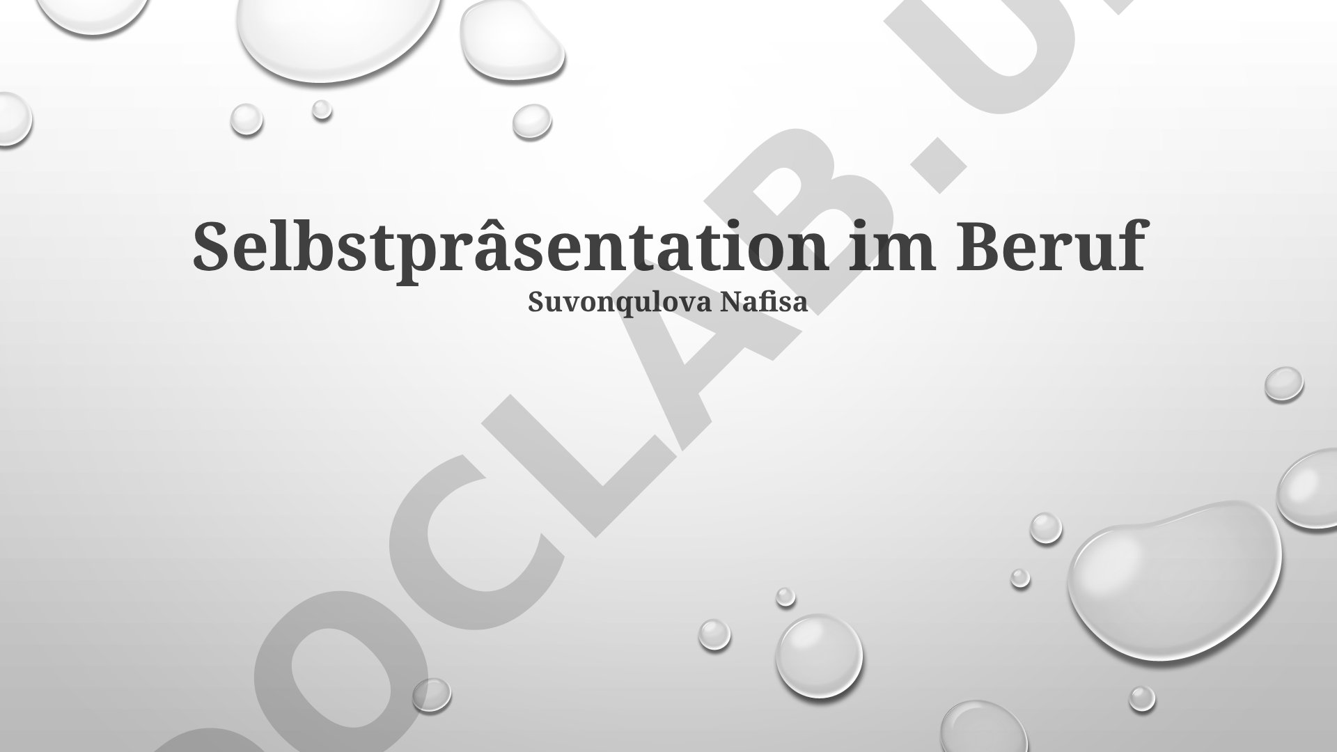 Selbstpräsentation im Beruf