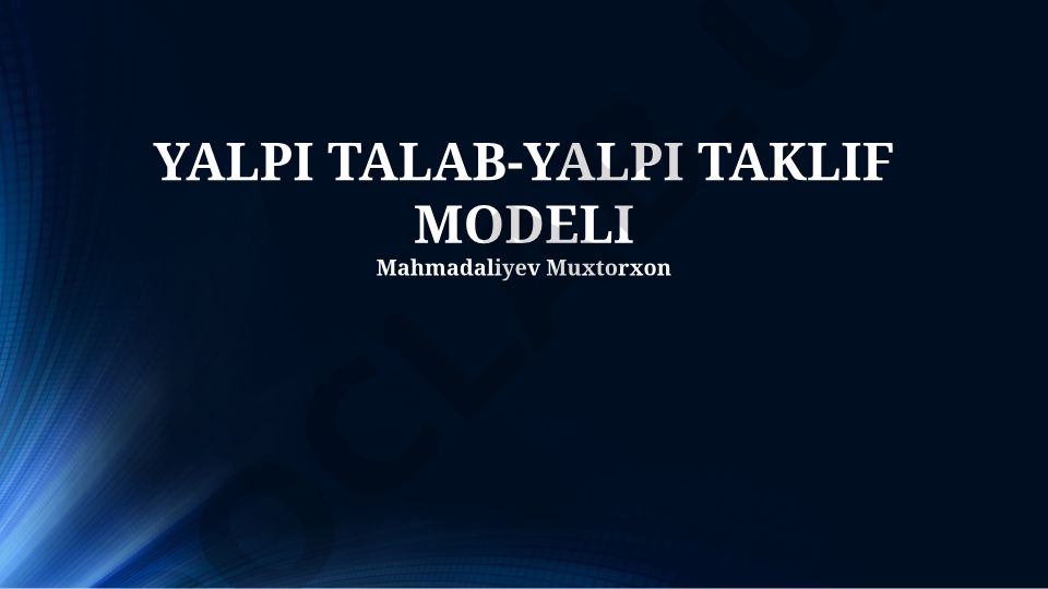 Yalpi talab-yalpi taklif modeli