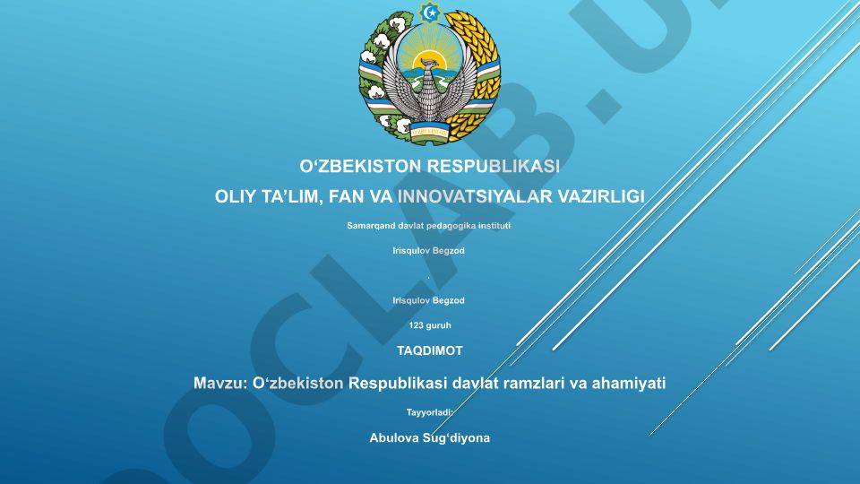 Oʻzbekiston Respublikasi davlat ramzlari va ahamiyati