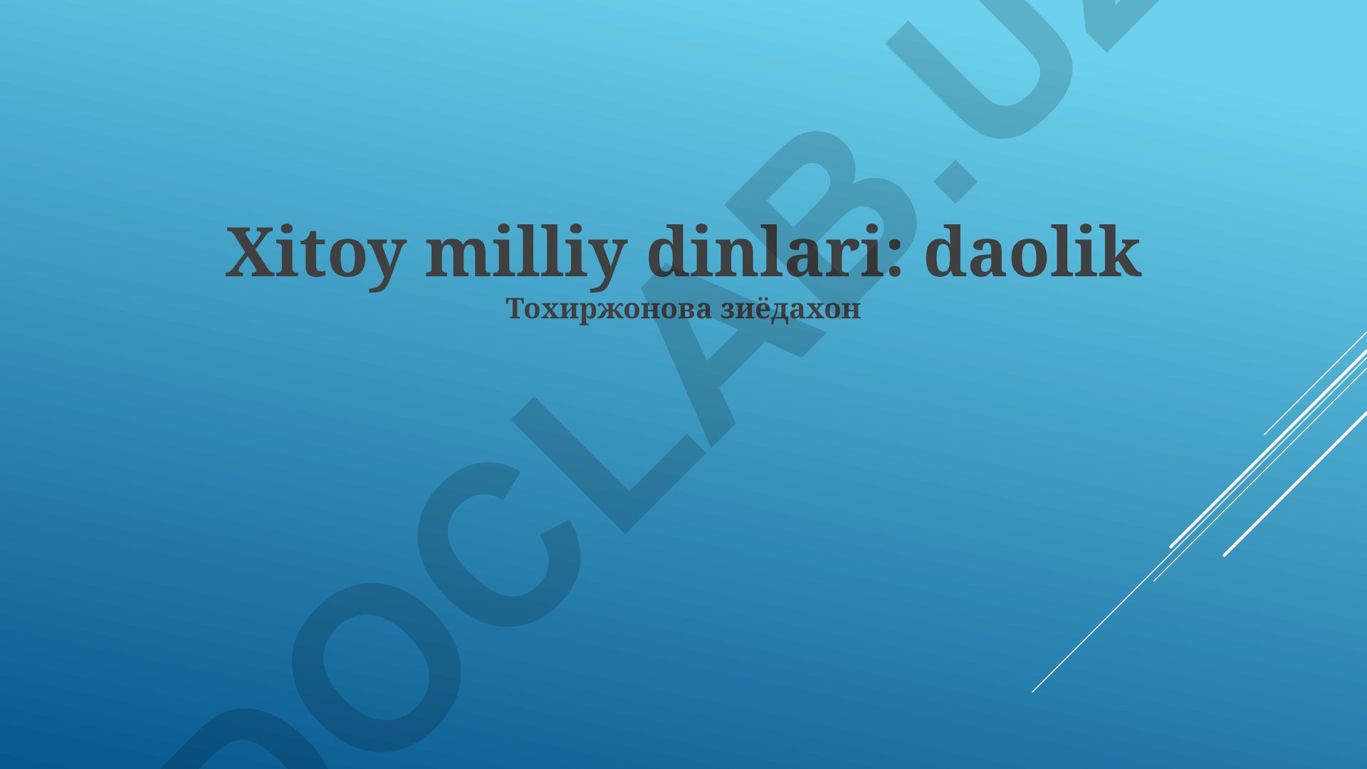 Taoizmning asosiy tamoyillari, tarixi va zamonaviy jamiyatdagi o'rni