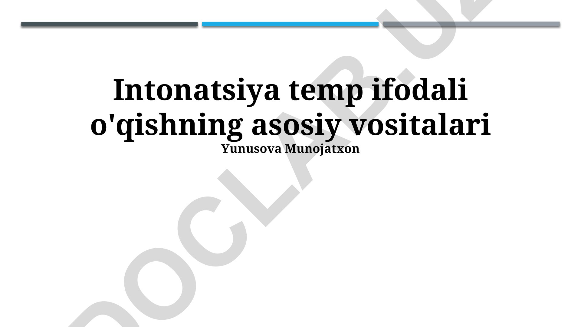 Intonatsiya va temp orqali ifodali o'qish texnikalari