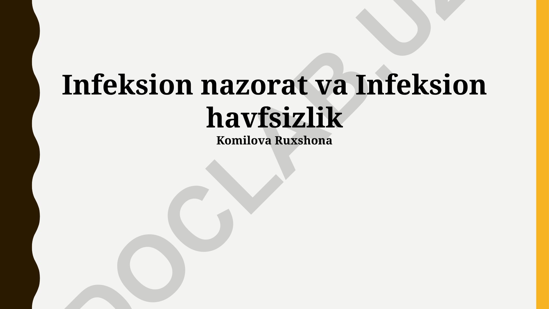Infeksion nazorat va Infeksion havfsizlik