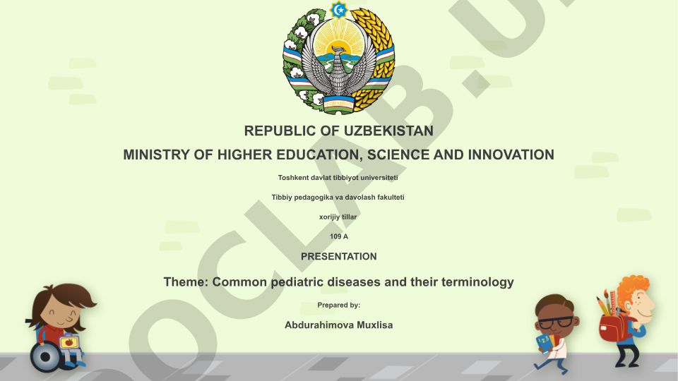 Common pediatric diseases and their terminology