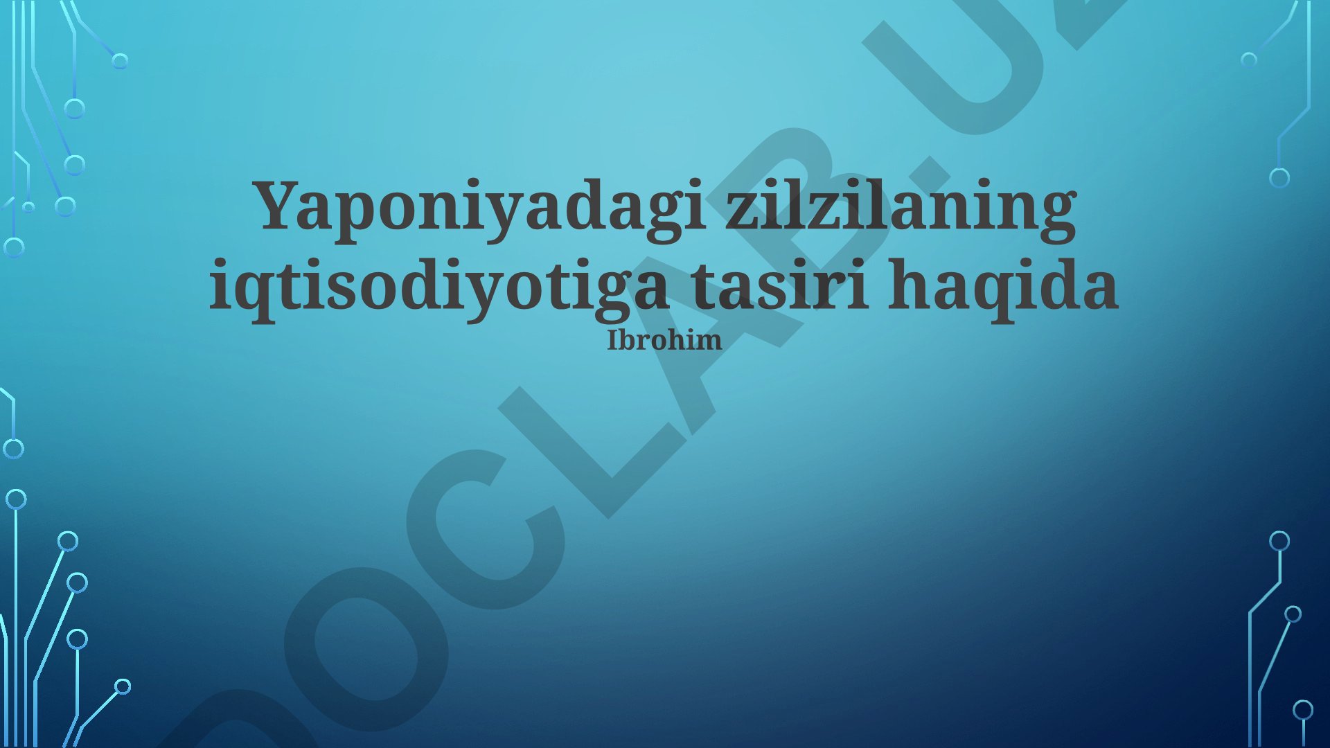 Yaponiyadagi zilzilaning iqtisodiyotiga ta'siri