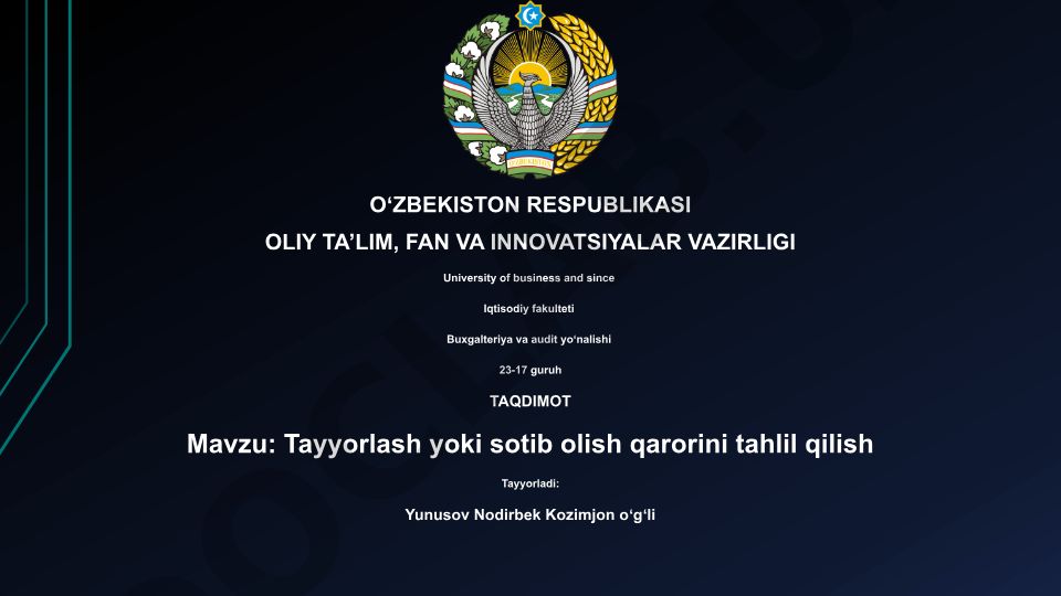 Tayyorlash yoki sotib olish qarorini tahlil qilish