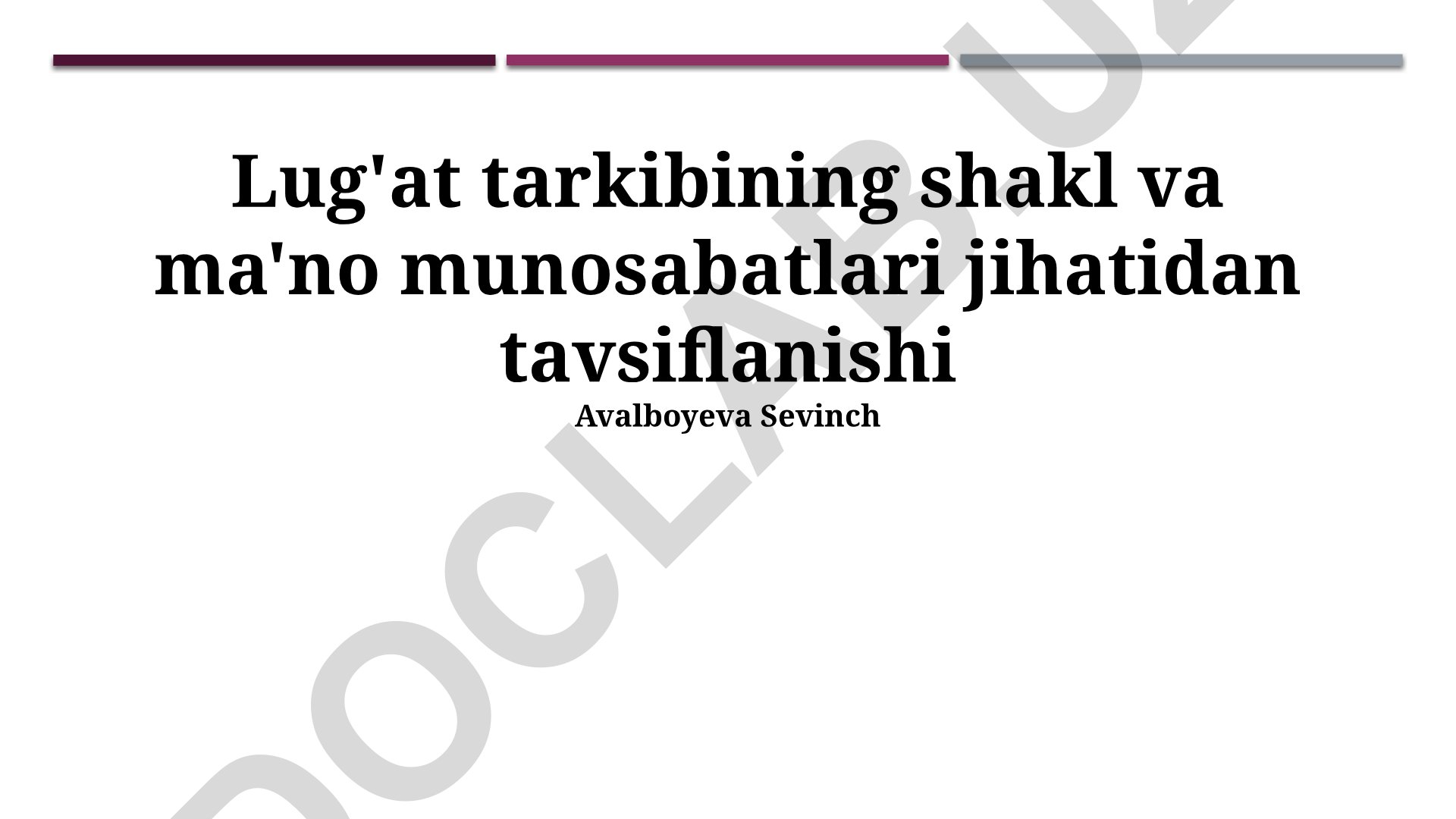 Lug'at tarkibining shakl va ma'no munosabatlari