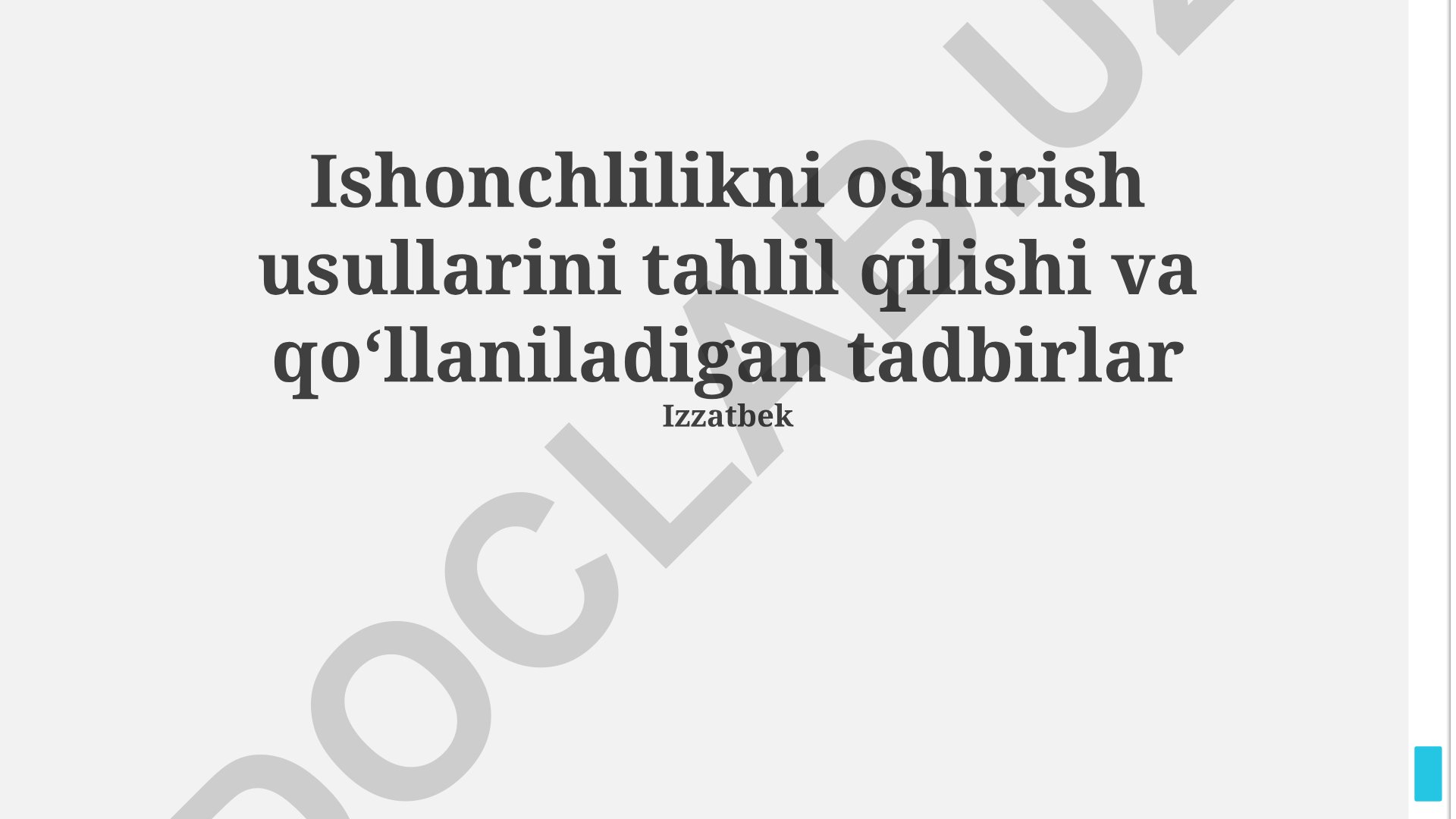 Ishonchlilikni oshirish usullari va tadbirlar