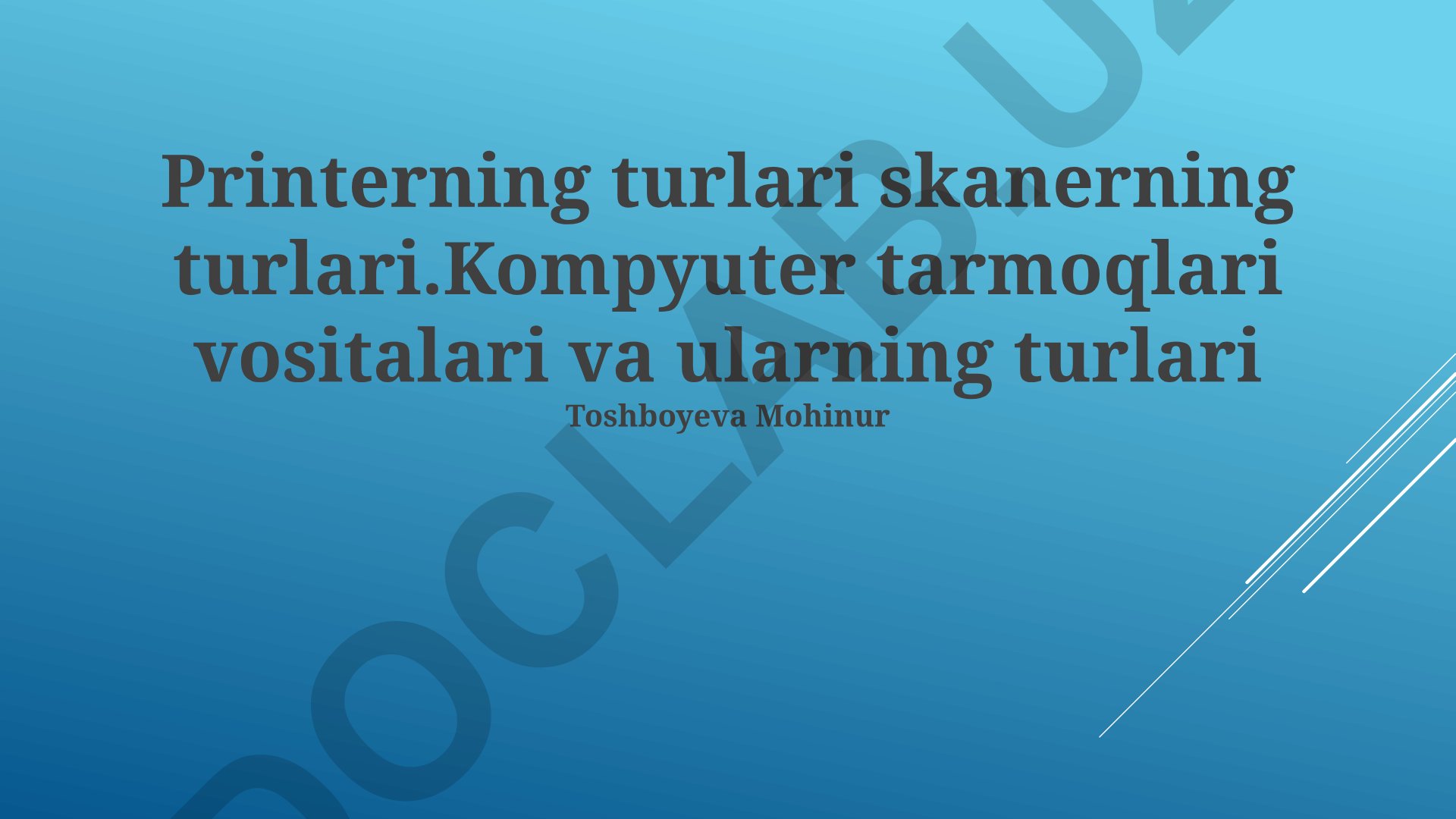 Printer, skaner va kompyuter tarmoqlari vositalari