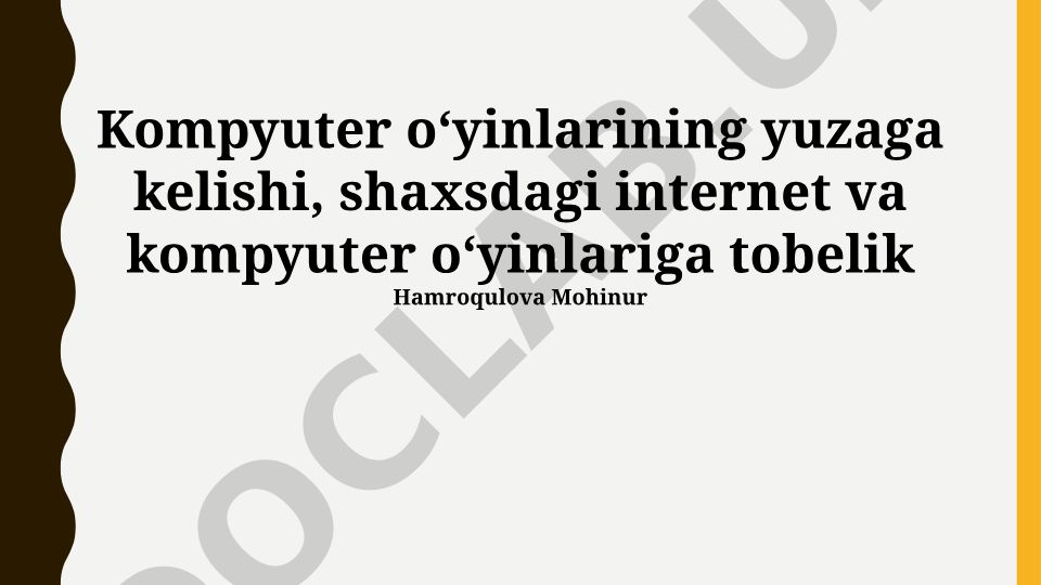 Internet va kompyuter o'yinlariga qaramlikning belgilari va himoya usullari