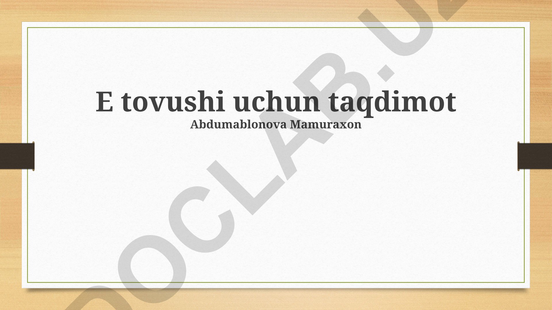 Uy xavfsizligi va moliyaviy rejalashtirish bo'yicha taqdimot
