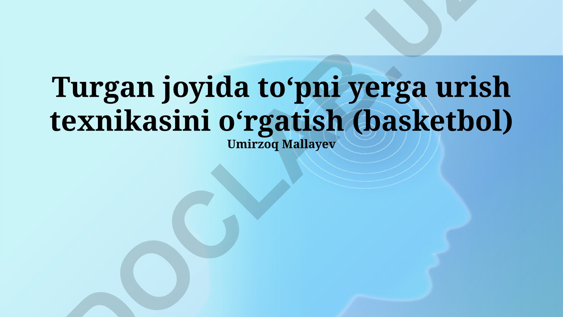 Turgan joyida toʻpni yerga urish texnikasini oʻrgatish (basketbol)