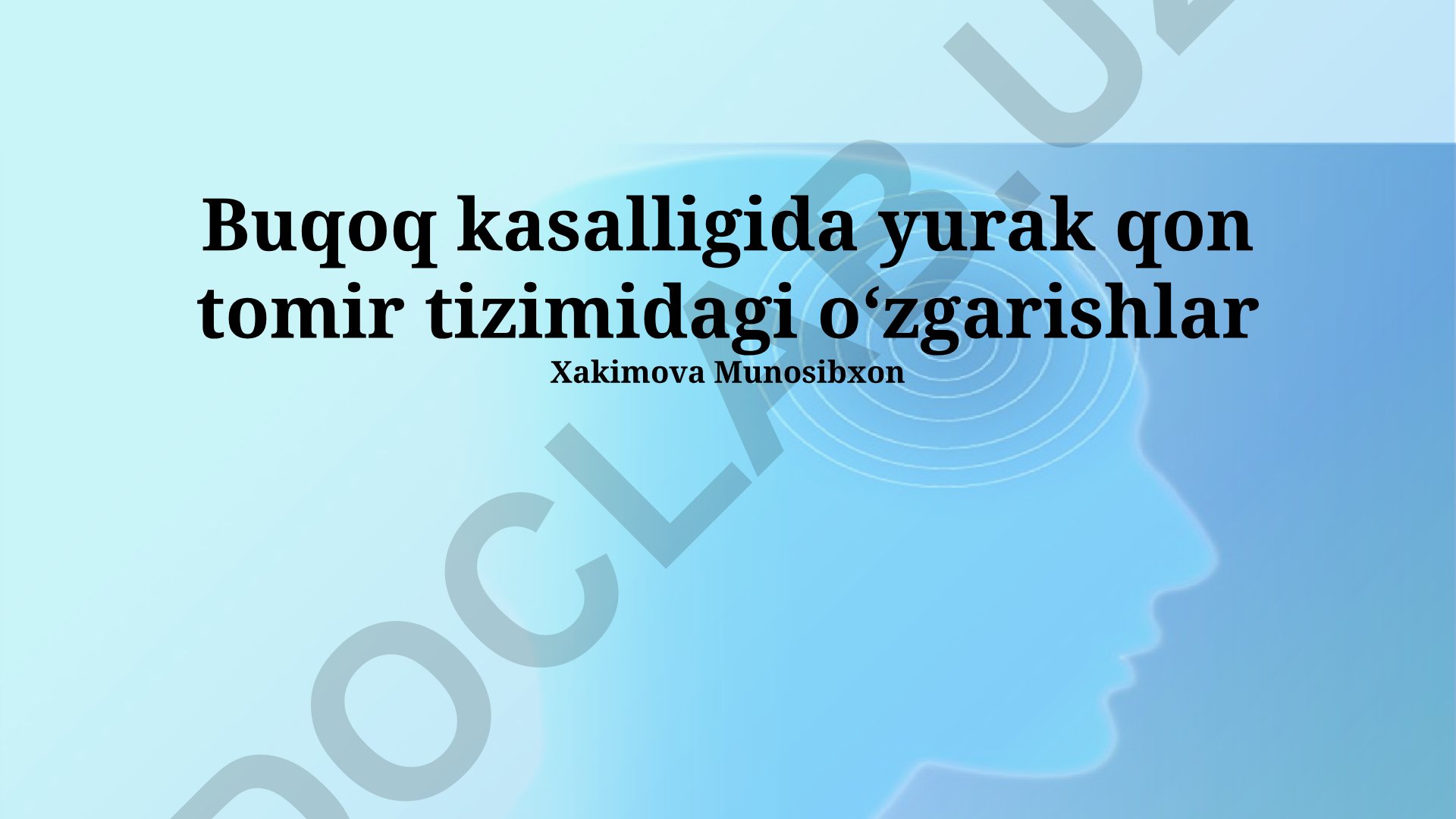 Buqoq kasalligida yurak qon tomir tizimidagi oʻzgarishlar