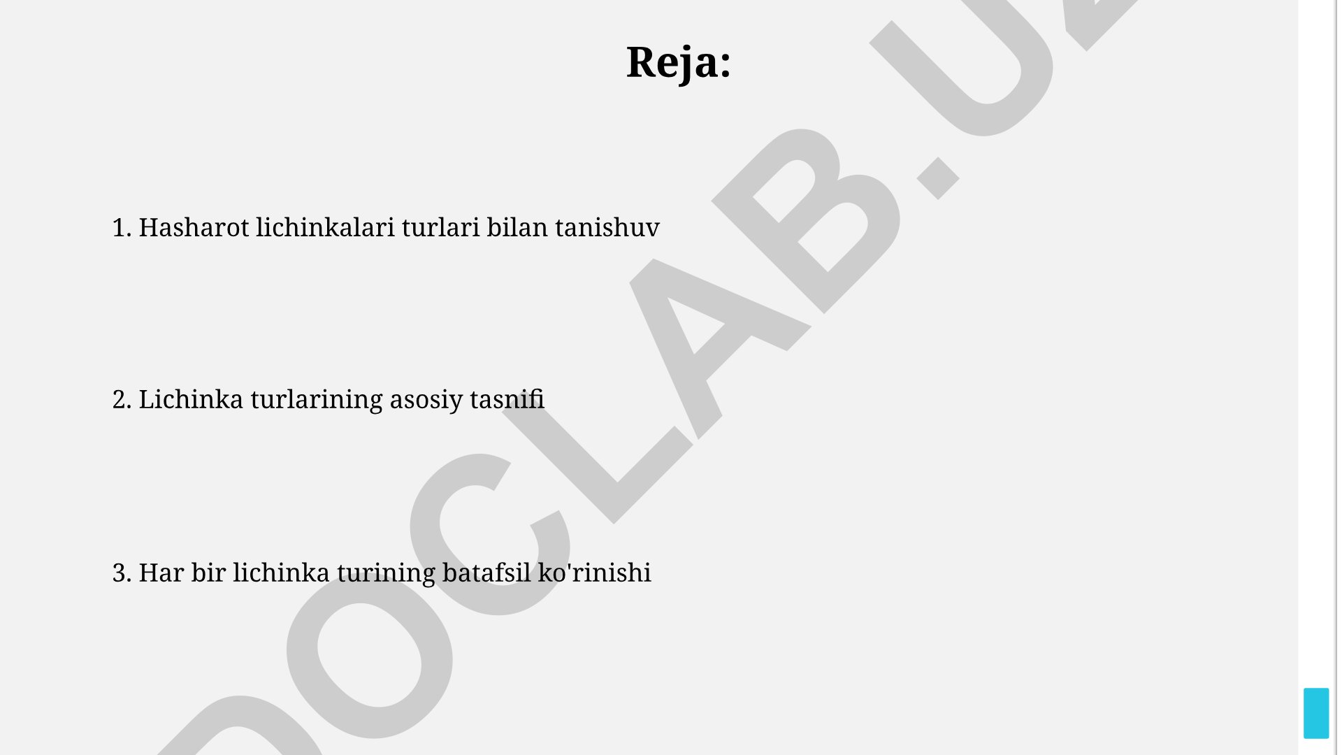 Hasharot lichinkalari turlari va tasnifi