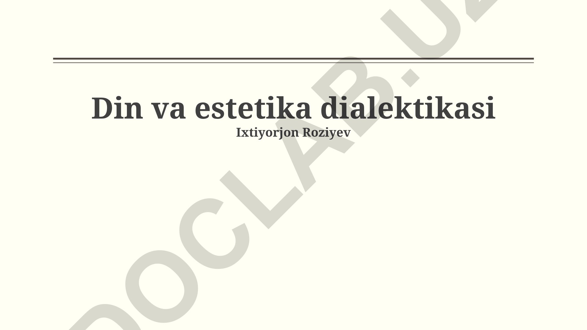 Din va estetika dialektikasi