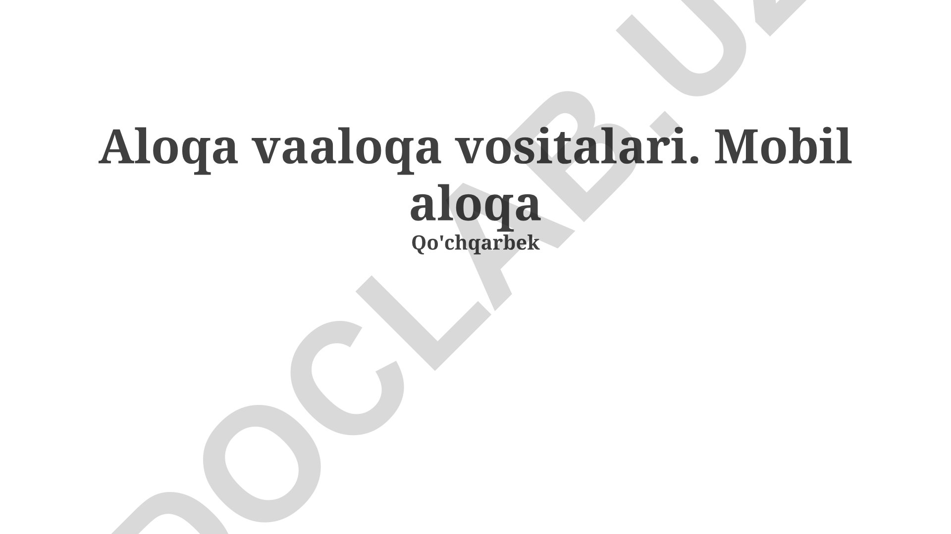 Mobil aloqa vositalari va ularning iqtisodiy ta'siri