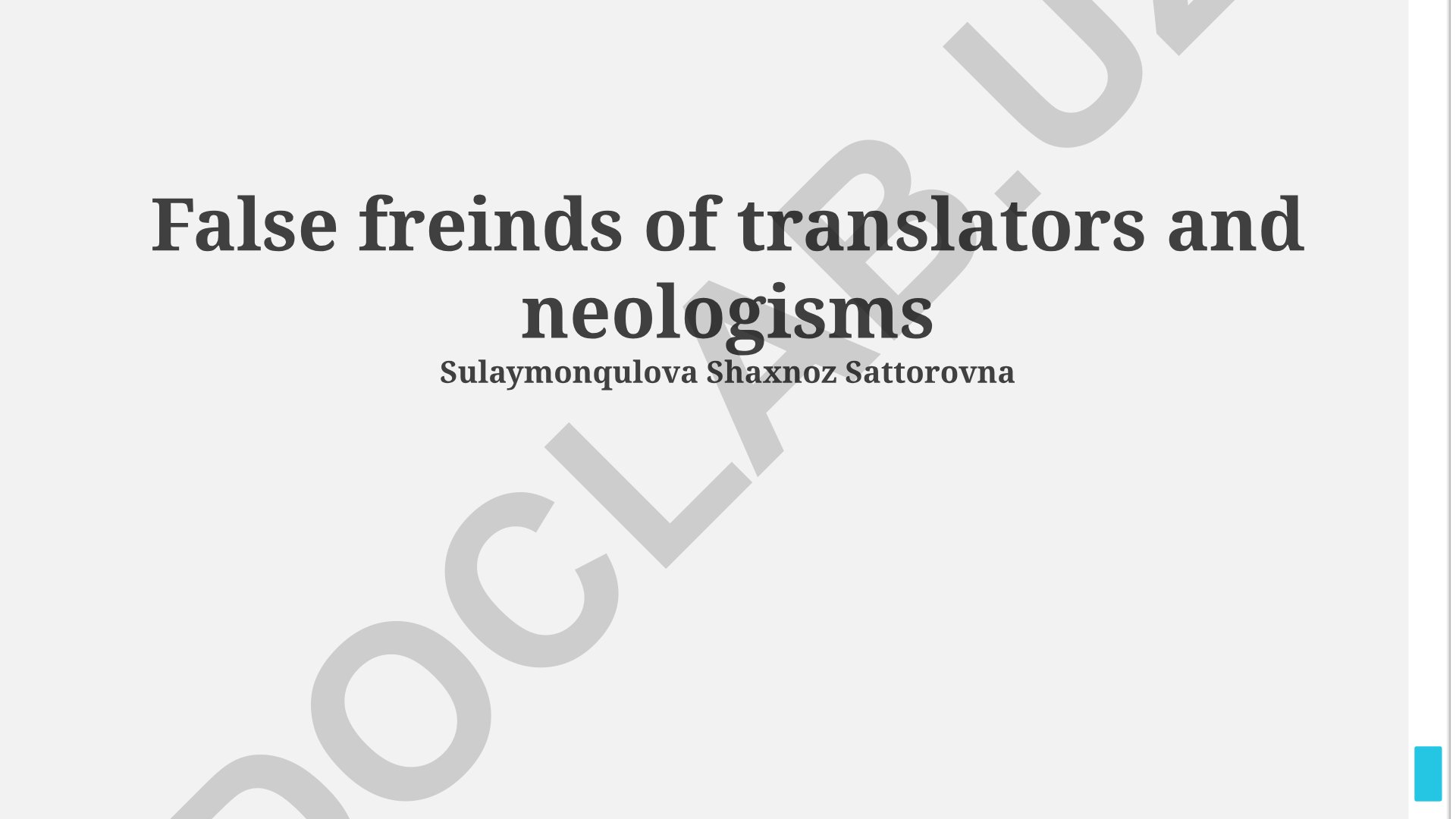 False friends of translators and neologisms