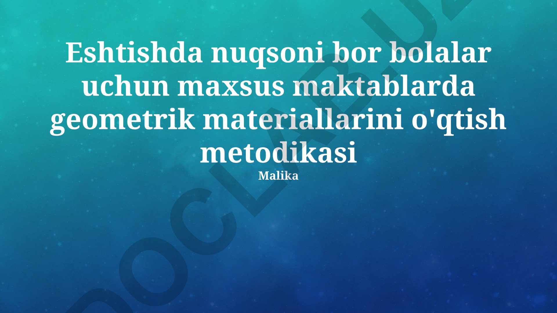 Eshitish qobiliyati cheklangan bolalar uchun geometrik materiallarni o'qitish metodikasi