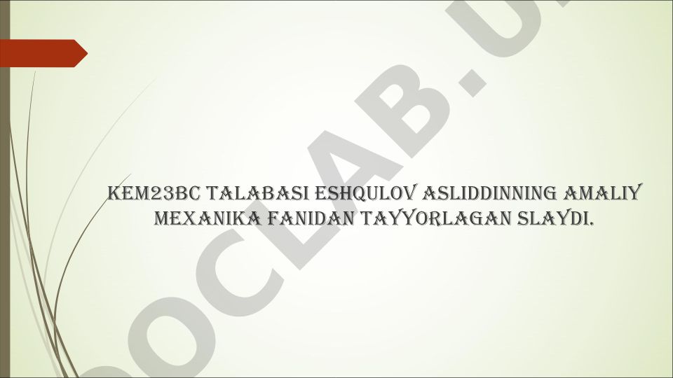 Burulish deformatsiyasi. To'g'ri to'rtburchak sterjinlarning burilishi
