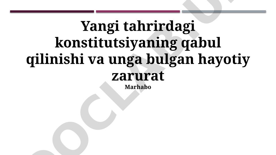 Yangi Konstitutsiyaning qabul qilinishi va ahamiyati