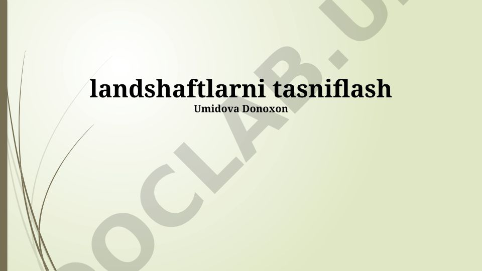 Landshaftlarni tasniflash