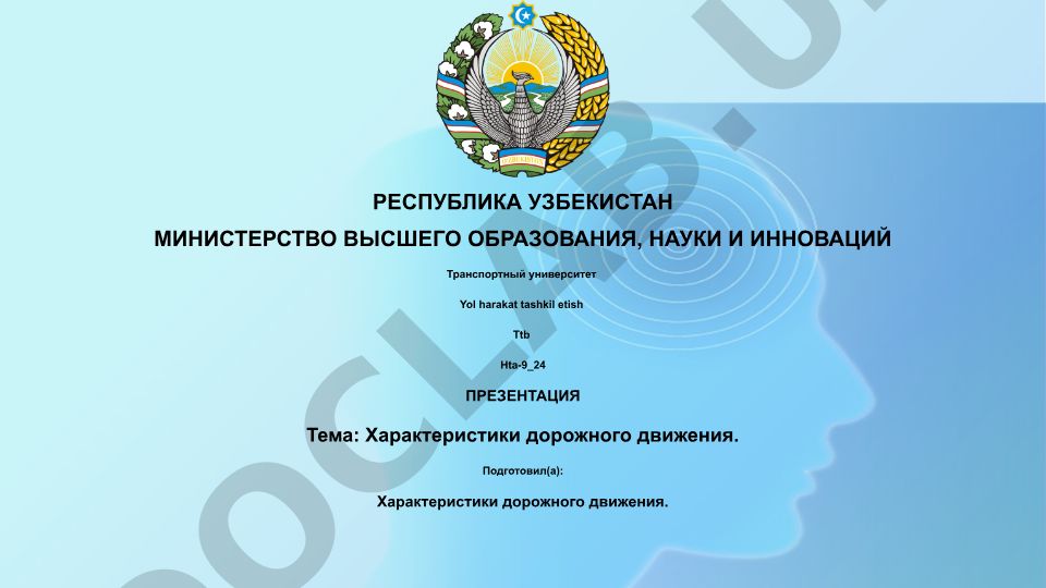 Характеристики дорожного движения