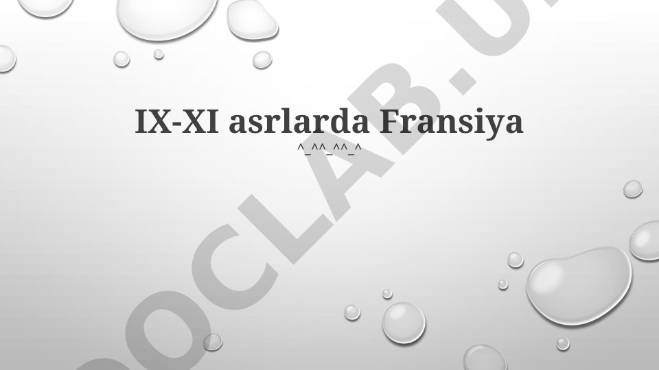 IX-XI asrlarda Fransiya tarixi