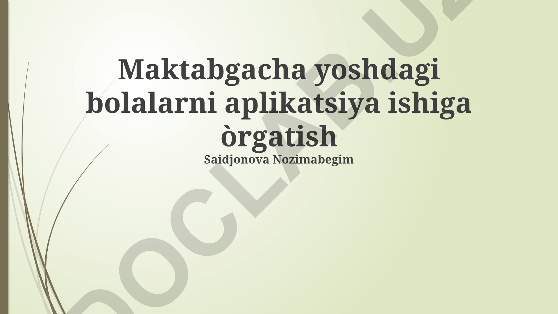 Maktabgacha yoshdagi bolalarni aplikatsiya ishiga o'rgatish