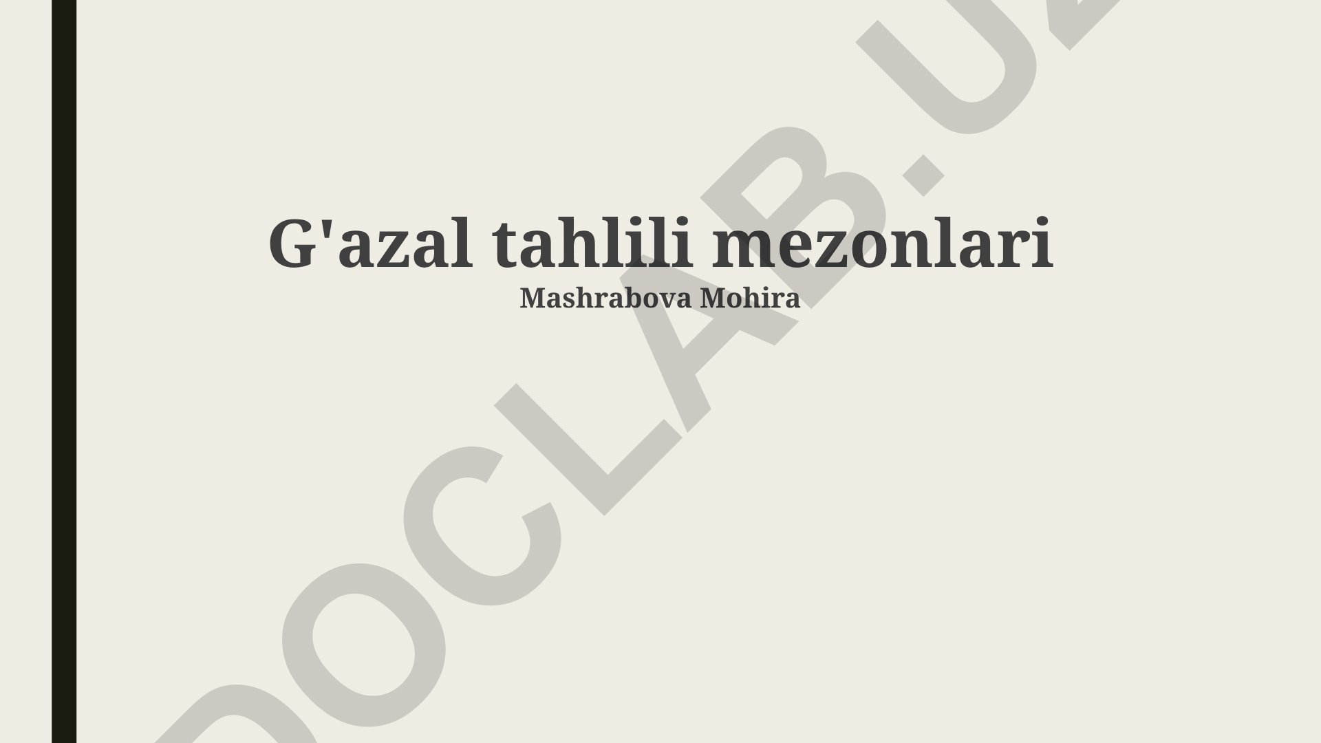 G'azal tahlili mezonlari va badiiy vositalar