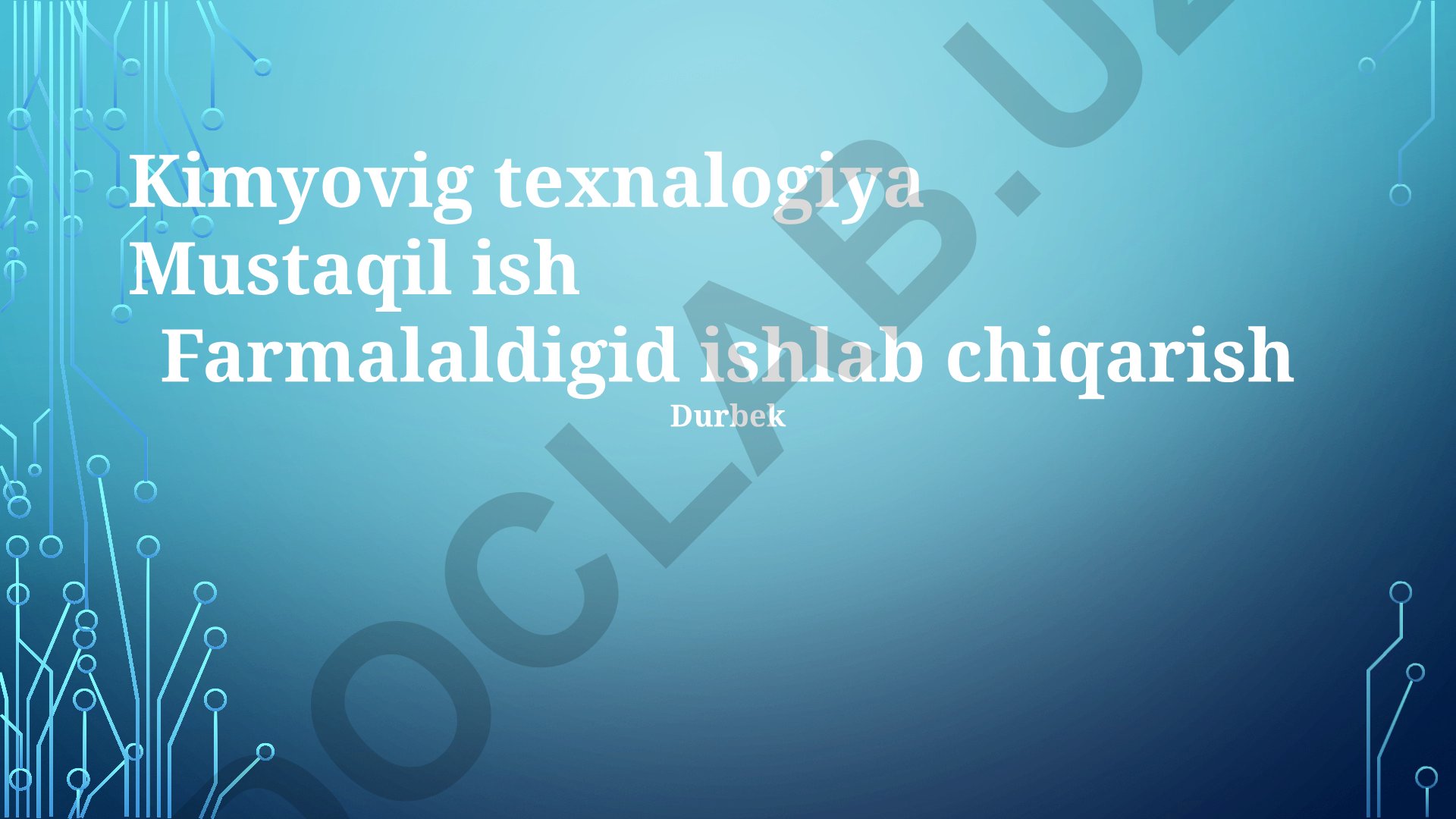 Farmatsevtika ishlab chiqarishida sifat nazorati va texnologik jarayonlar