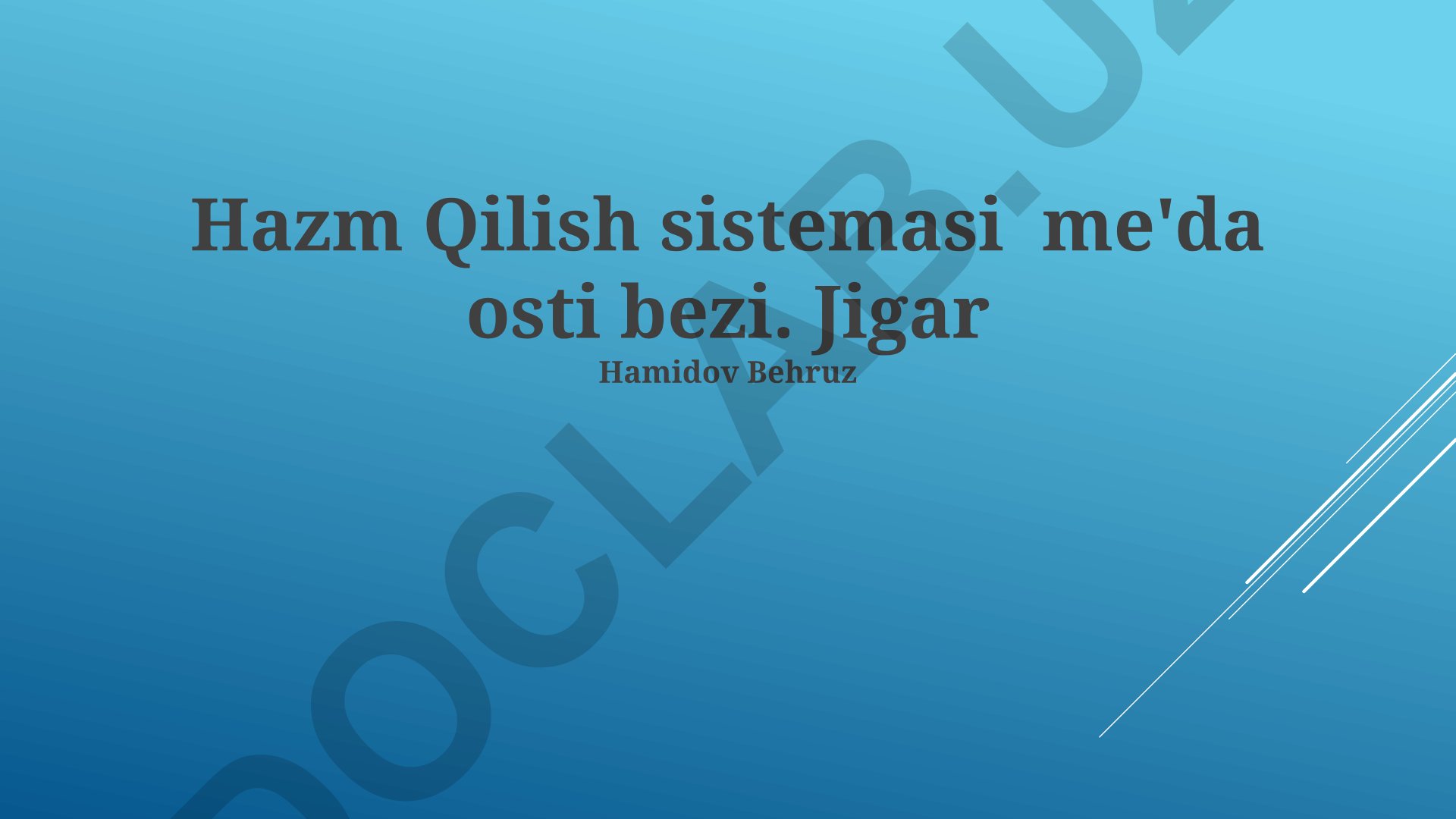 Hazm qilish sistemasi: me'da osti bezi va jigar kasalliklari