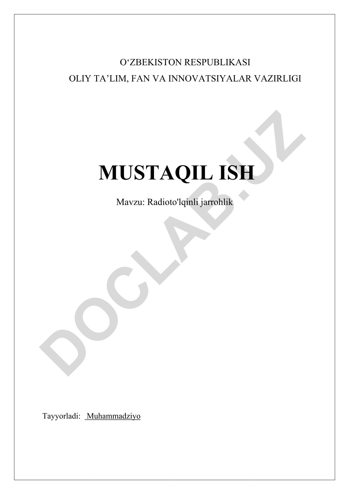 Radioto'lqinli jarrohlik